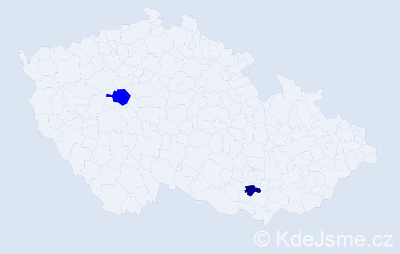 Příjmení: 'Hracho', počet výskytů 5 v celé ČR