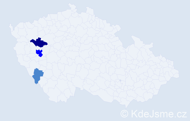 Příjmení: 'Mejchar', počet výskytů 6 v celé ČR