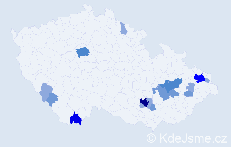 Příjmení: 'Plchot', počet výskytů 36 v celé ČR