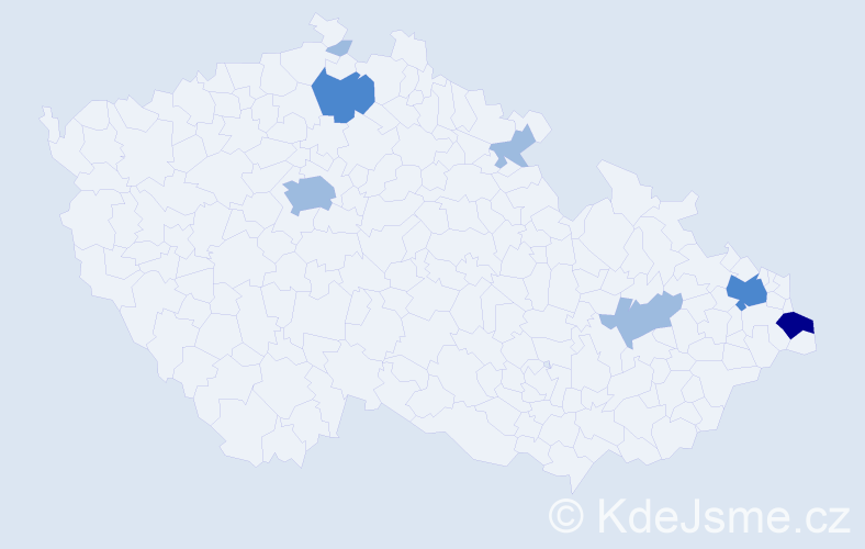 Příjmení: 'Mankovecký', počet výskytů 12 v celé ČR