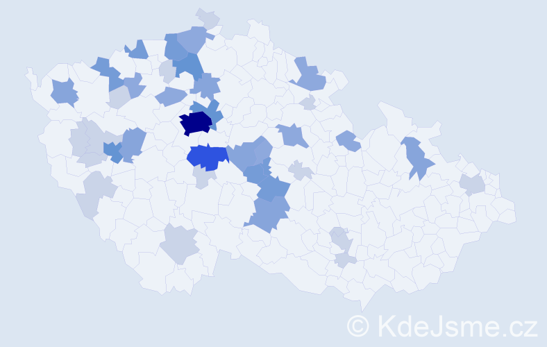 Příjmení: 'Tyrner', počet výskytů 103 v celé ČR