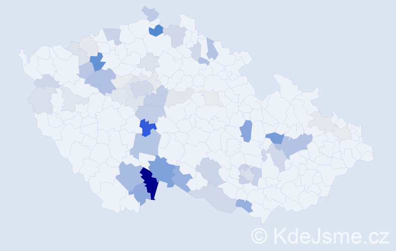 Příjmení: 'Kollmann', počet výskytů 158 v celé ČR