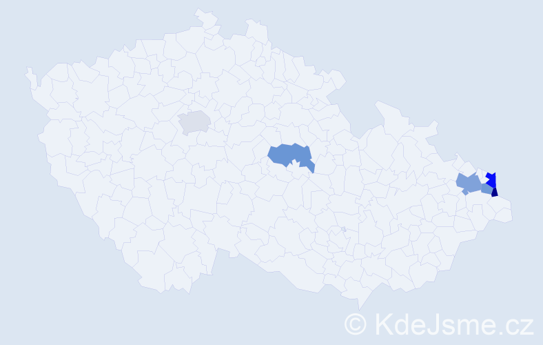 Příjmení: 'Varsányi', počet výskytů 8 v celé ČR