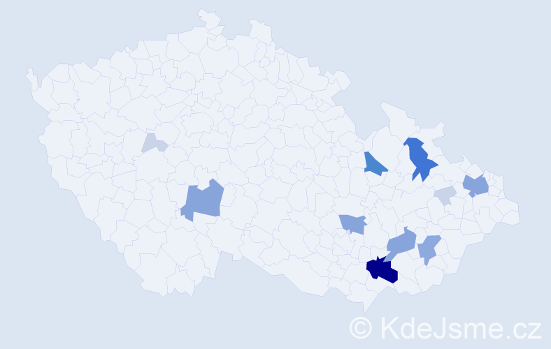 Příjmení: 'Cápková', počet výskytů 42 v celé ČR