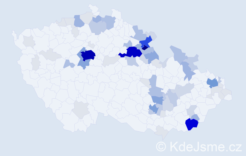 Příjmení: 'Kratěnová', počet výskytů 273 v celé ČR