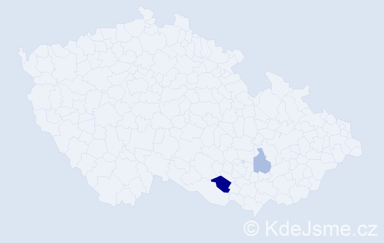 Příjmení: 'Libošvár', počet výskytů 4 v celé ČR