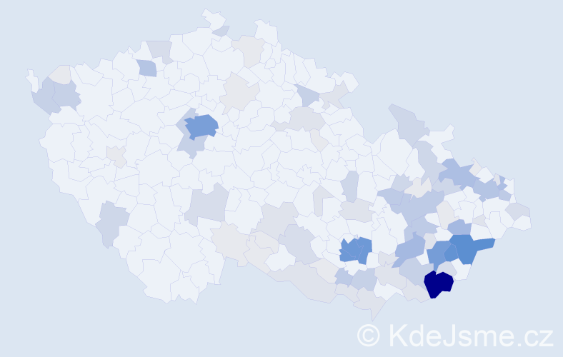 Příjmení: 'Tomanec', počet výskytů 373 v celé ČR