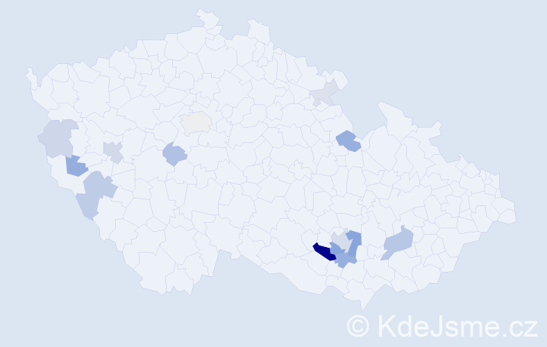 Příjmení: 'Talafant', počet výskytů 37 v celé ČR