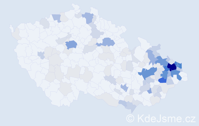 Příjmení: 'Rusková', počet výskytů 411 v celé ČR