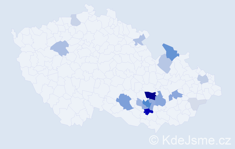 Příjmení: 'Štelcl', počet výskytů 84 v celé ČR