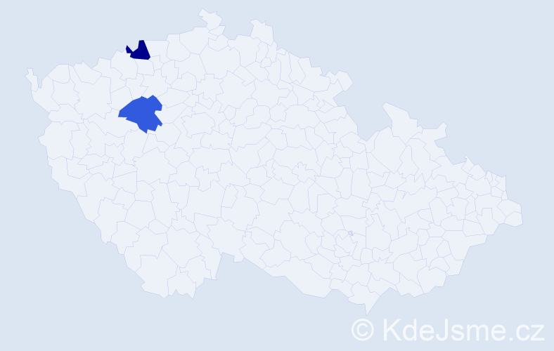 Příjmení: 'Kubač', počet výskytů 8 v celé ČR
