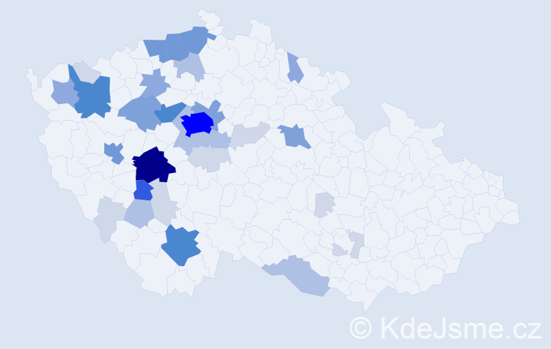 Příjmení: 'Choura', počet výskytů 115 v celé ČR