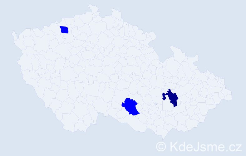 Příjmení: 'Chapčaková', počet výskytů 4 v celé ČR