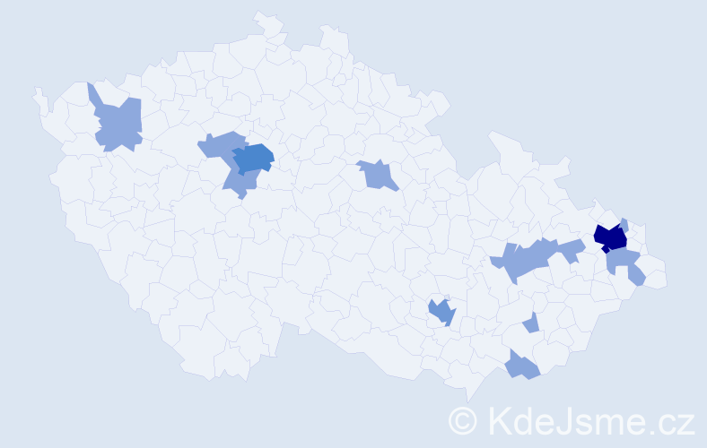 Příjmení: 'Babjak', počet výskytů 31 v celé ČR