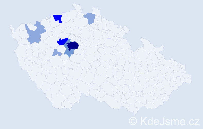 Příjmení: 'Abrhamová', počet výskytů 20 v celé ČR