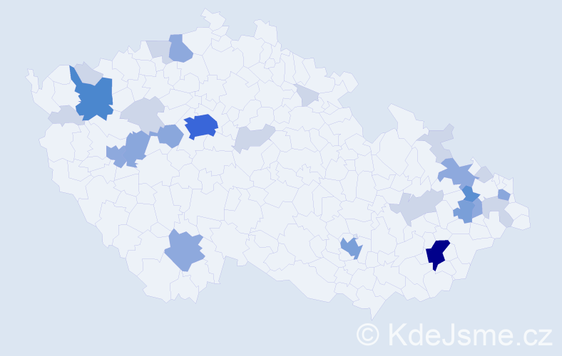 Příjmení: 'Riesová', počet výskytů 72 v celé ČR