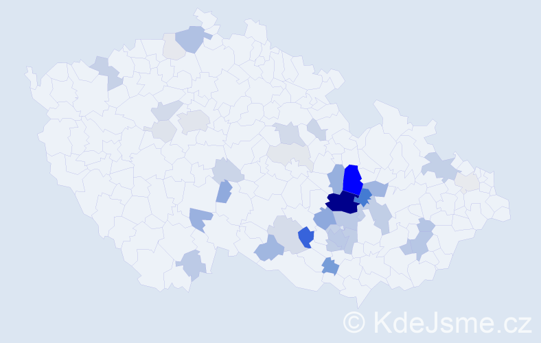 Příjmení: 'Dračka', počet výskytů 129 v celé ČR