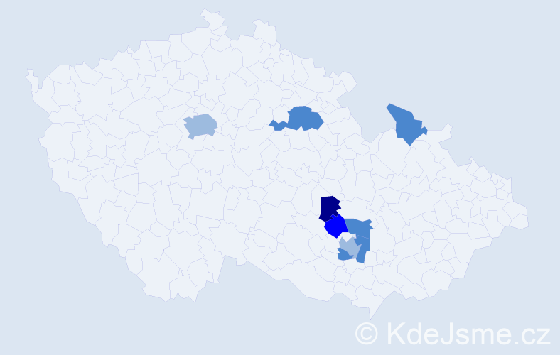 Příjmení: 'Visingr', počet výskytů 17 v celé ČR