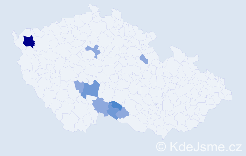 Příjmení: 'Karkula', počet výskytů 18 v celé ČR