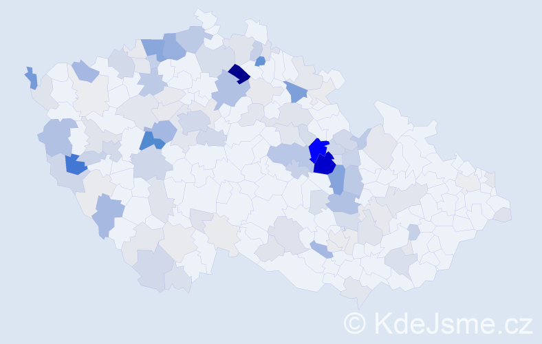 Příjmení: 'Abraham', počet výskytů 409 v celé ČR