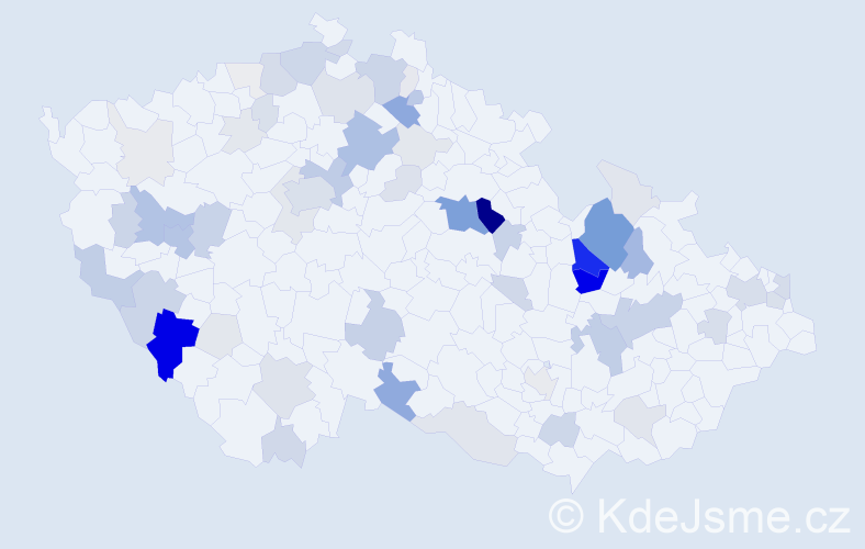 Příjmení: 'Kopa', počet výskytů 248 v celé ČR