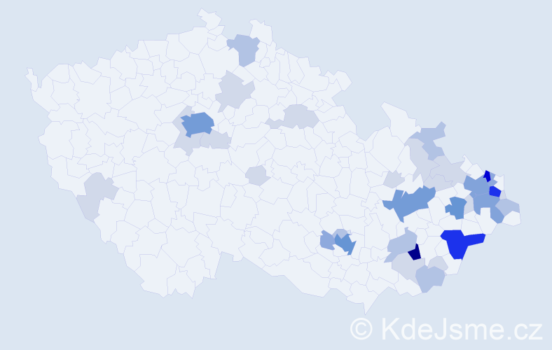 Příjmení: 'Gabryš', počet výskytů 114 v celé ČR