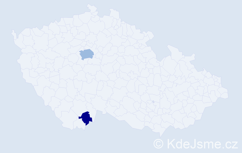 Příjmení: 'Pupavová', počet výskytů 5 v celé ČR