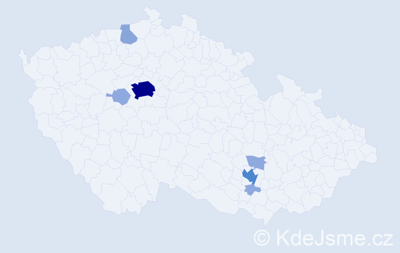 Příjmení: 'Drahanová', počet výskytů 18 v celé ČR