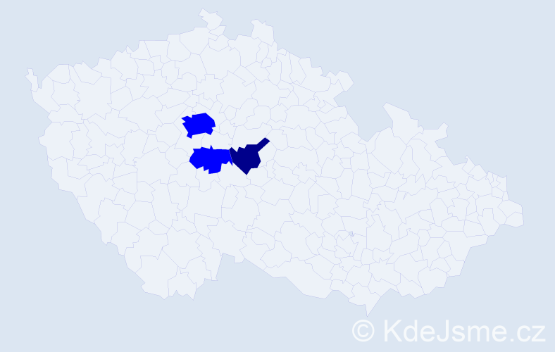 Příjmení: 'Modálek', počet výskytů 4 v celé ČR