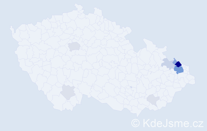 Příjmení: 'Pačková', počet výskytů 43 v celé ČR