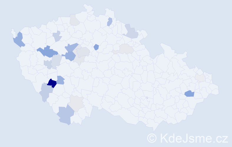 Příjmení: 'Tauchenová', počet výskytů 57 v celé ČR