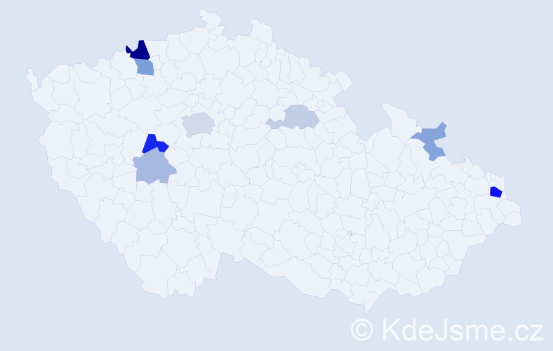 Příjmení: 'Kunik', počet výskytů 21 v celé ČR