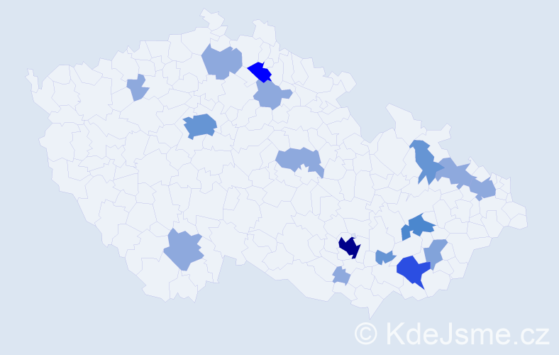Příjmení: 'Ledabylová', počet výskytů 42 v celé ČR