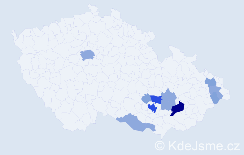 Příjmení: 'Vdolečková', počet výskytů 30 v celé ČR