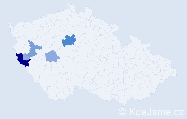 Příjmení: 'Kinzler', počet výskytů 19 v celé ČR