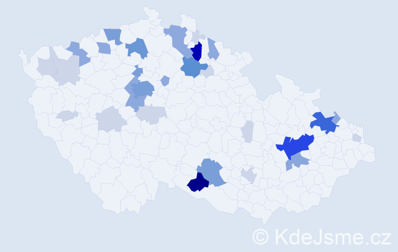 Příjmení: 'Kloboučková', počet výskytů 100 v celé ČR