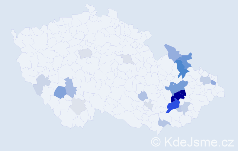 Příjmení: 'Koryčan', počet výskytů 87 v celé ČR