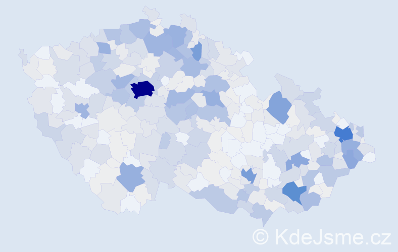 Příjmení: 'Zajíc', počet výskytů 2188 v celé ČR
