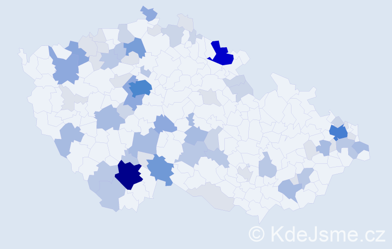 Příjmení: 'Kasperová', počet výskytů 216 v celé ČR