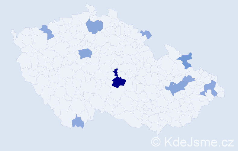 Příjmení: 'Grečnárová', počet výskytů 25 v celé ČR