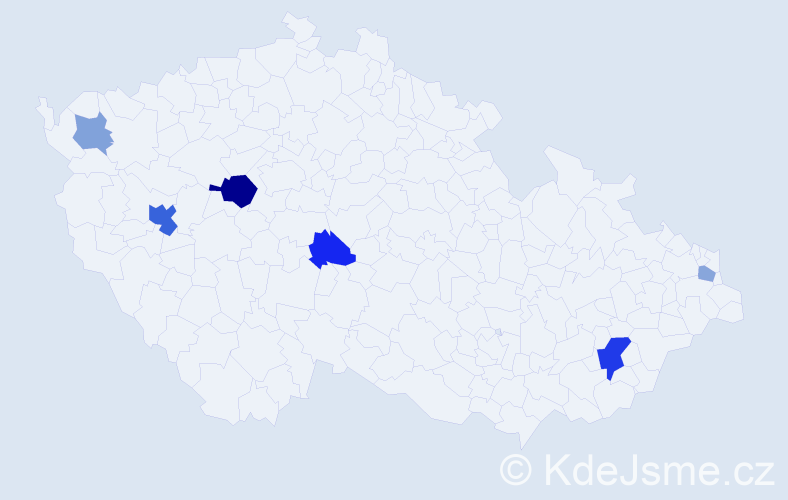 Příjmení: 'Benedykt', počet výskytů 13 v celé ČR