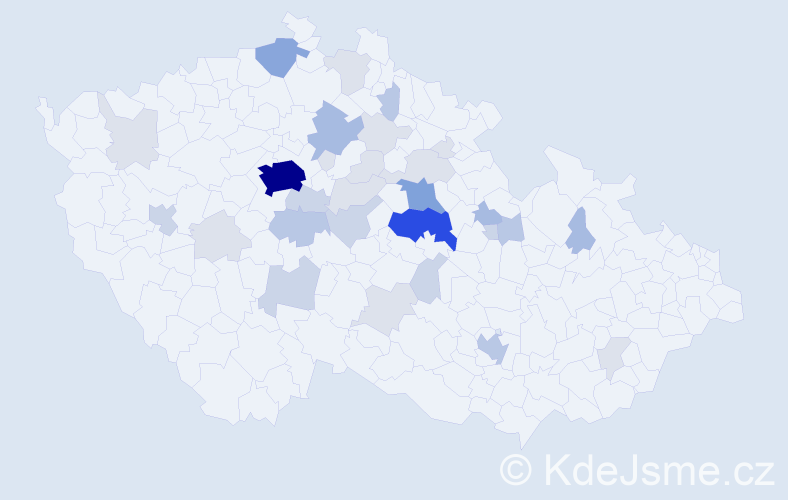 Příjmení: 'Velebná', počet výskytů 104 v celé ČR