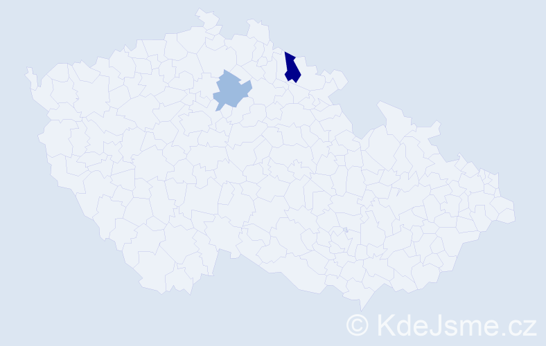 Příjmení: 'Mišútková', počet výskytů 5 v celé ČR