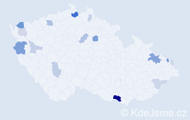 Příjmení: 'Ország', počet výskytů 26 v celé ČR