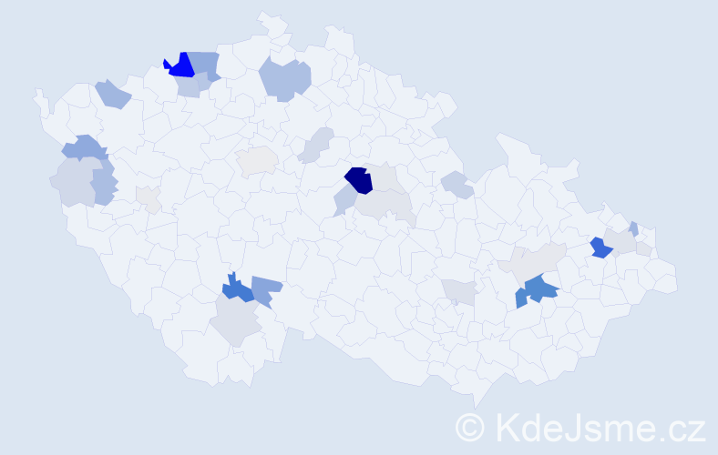 Příjmení: 'Kóša', počet výskytů 88 v celé ČR