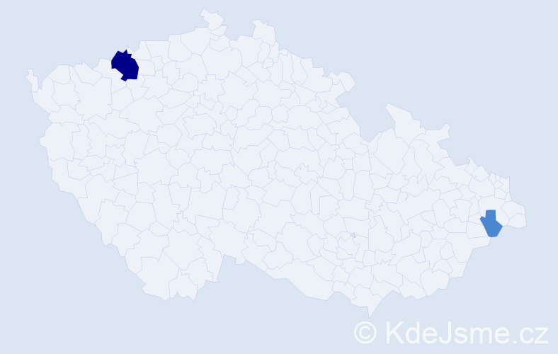 Příjmení: 'Bohačiková', počet výskytů 4 v celé ČR
