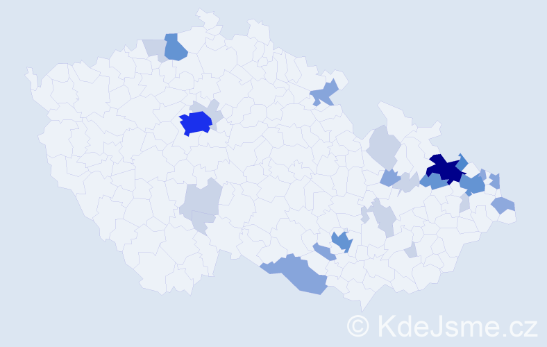 Příjmení: 'Wankeová', počet výskytů 76 v celé ČR