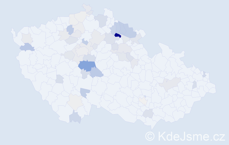 Příjmení: 'Barková', počet výskytů 158 v celé ČR