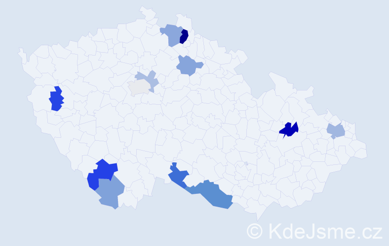 Příjmení: 'Drobňák', počet výskytů 23 v celé ČR