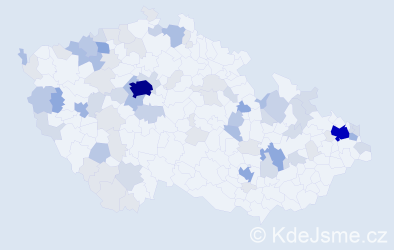 Příjmení: 'Barna', počet výskytů 233 v celé ČR